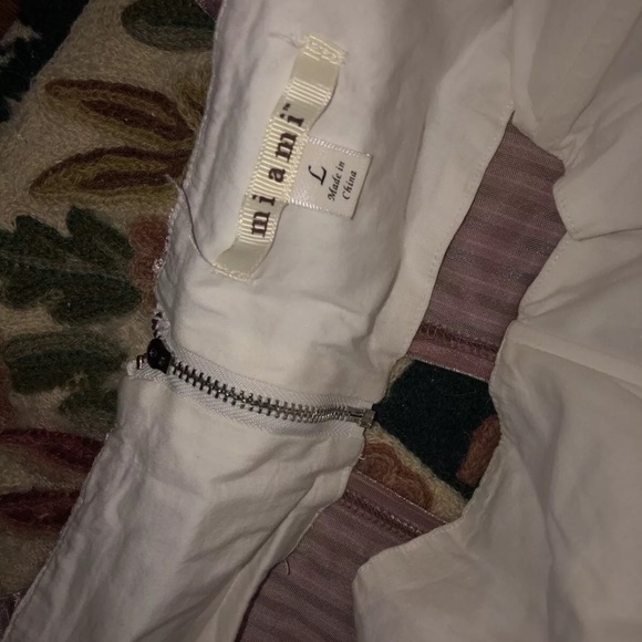 Miami Size L Pink Velvet Sriped Off The Shoulder Blouse - Picture 3 of 3